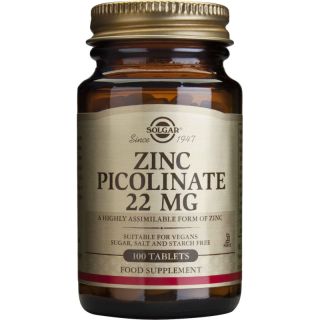 Solgar Zinc Picolinate 22mg tabs 100s