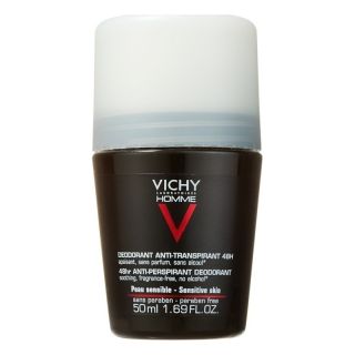 Vichy Homme Αποσμητικό Roll-On for Sensitive Skin 50ml Ανδρικό Αποσμητικό 48ωρης Διάρκειας
