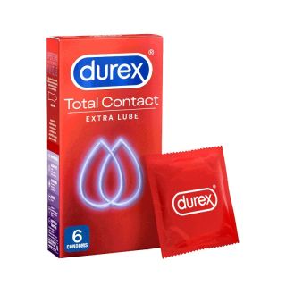 Durex Total Contact Εξαιρετικά Λεπτά Προφυλακτικά με Περισσότερο Λιπαντικό Για Κορυφαία Αίσθηση 6τμχ
