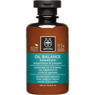 Apivita Oil Balance Σαμπουάν Ρύθμισης Λιπαρότητας με Μέντα & Πρόπολη 250ml