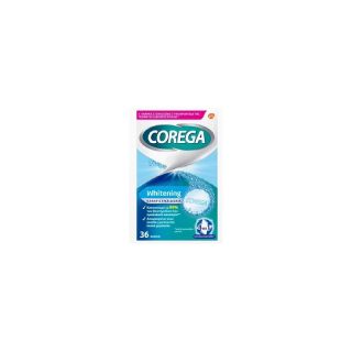 Corega Whitening Καθαριστικά Δισκία Οδοντοστοιχιών 36 ταμπλέτες