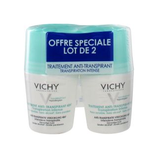 Vichy Deodorant Antitranspirant Intensive 48h Roll-on 50ml Αποσμητικό Roll-on Κατά της Έντονης Εφίδρωσης (Διπλή Συσκευασία)