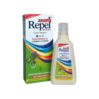 Uni-Pharma Repel Anti-lice Restore 200gr Λοσιόν/Σαμπουάν 3 σε 1 Αγωγή για ψείρες & κόνιδα