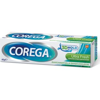 Corega 3D Ultra Fresh Cream 40gr Στερεωτική Κρέμα Οδοντοστοιχίας Με Γεύση Μέντας
