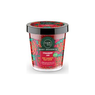 Natura Siberica Organic Shop Body Desserts Strawberry Jam 450ml Απολεπιστικό σώματος για βαθύ καθαρισμό με Μαρμελάδα Φράουλα