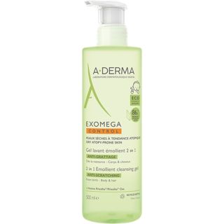 A-Derma Exomega Control Gel 2 in 1 Τζελ Καθαρισμού για το Ατοπικό Δέρμα 500ml