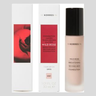 Korres Wild Rose Brightening Foundation SPF15 - Άγριο Τριαντάφυλλο για Λάμψη Και Φυσική Κάλυψη 30ml