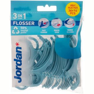 Jordan 3 in 1 Flosser Οδοντικό Νήμα 36τμχ & ΔΩΡΟ 14τμχ