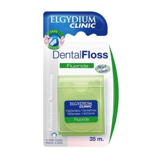 Elgydium Dental Floss Fluoride 35m Οδοντικό Νήμα Εμποτισμένο Με Φθόριο Με Γεύση Μέντας