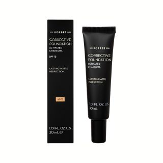 Korres Corrective Foundation Activated Charcoal ACF3 Spf15 30ml Διορθωτικό make-up με Ενεργό Άνθρακα