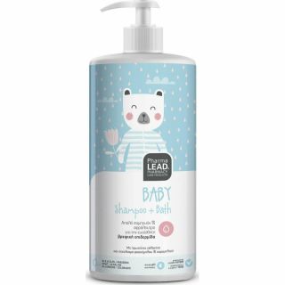 Pharmalead Baby Shampoo & Bath Απαλό Βρεφικό Σαμπουάν & Αφρόλουτρο Με Πρωτεϊνες Γάλακτος Και Χαμομήλι 1Lt