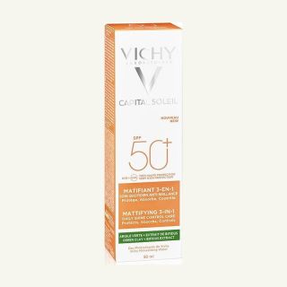 Vichy Capital Soleil 3 σε 1 Matifiant SPF50 Αντηλιακή Κρέμα Προσώπου Κατά Της Λιπαρότητας 50ml
