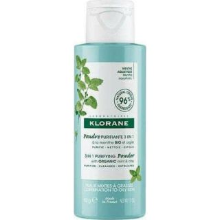 Klorane 3 in 1 Purifying Powder Aquatic Mint Εξυγιαντική Πούδρα Με Βιολογική Υδάτινη Μέντα & Άργιλο Για Μικτό/Λιπαρό Δέρμα 50g