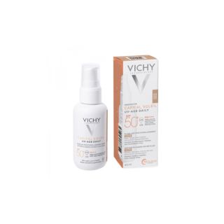 Vichy Capital Soleil SPF50+ UvAge Daily Tinted Λεπτόρρευστη Αντηλιακή Προσώπου Κατά Της Φωτογήρανσης & Των Κηλίδων Με Χρώμα 40ml