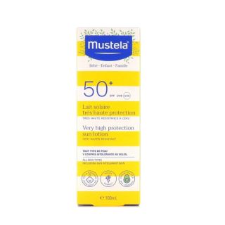 Mustela Very High Protection Sun Lotion SPF50+ Αντιηλιακό Προσώπου Και Σώματος για Όλη την Οικογένεια 100ml
