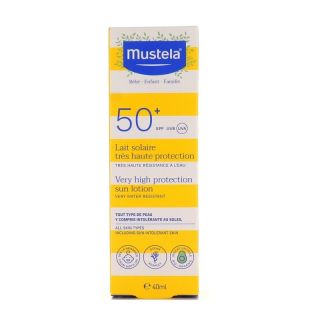 Mustela Very High Protection Sun Lotion SPF50+ Αντιηλιακό Προσώπου-Σώματος για Όλη την Οικογένεια, 40ml