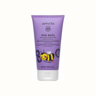 Apivita Mini Bees Gentle Kids Conditioner Blueberry & Honey Μαλακτική Κρέμα Μαλλιών για Παιδιά Μύρτιλο & Μέλι 150ml
