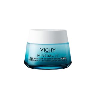 Vichy Mineral 89 72h Moisture Boosting Rich Cream Ενυδατική Κρέμα Προσώπου Με Υαλουρονικό Οξύ Ελαφριάς Υφής 50ml
