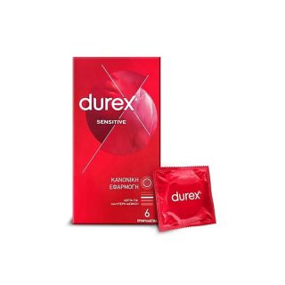 Durex Sensitive Προφυλακτικά Λεπτά Με Κανονική Εφαρμογή 6τμχ