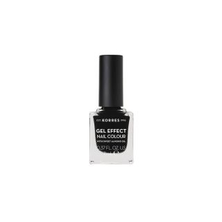 Korres Gel Effect Gloss Βερνίκι Νυχιών Μακράς Διαρκείας 100 Black 11ml