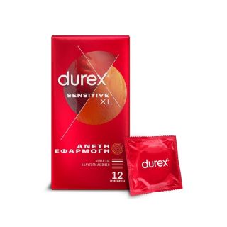 Durex Προφυλακτικά Λεπτά Sensitive XL με Άνετη Εφαρμογή 12τεμ