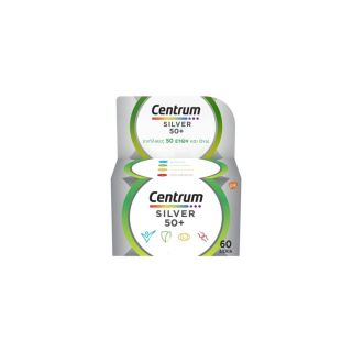 Centrum Silver 50+ Πολυβιταμίνη για Ενήλικες Άνω Των 50 Ετών Χωρίς Γλουτένη 60 Δισκία