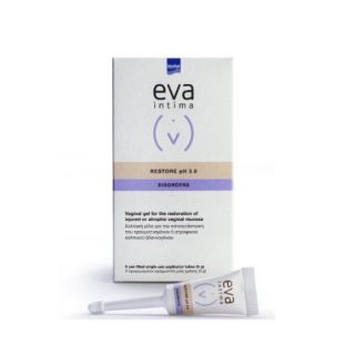 Intermed Eva Restore 5gr x 9 Σωληνάρια Κολπική Γέλη με Υαλουρονικό Οξύ για Επούλωση και Ανακούφιση του Κολπικού Βλεννογόνου